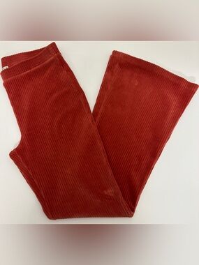 Aerie Ribbed Flare Pants XL Long Orange Cozy Lounge Y2K Athleisure